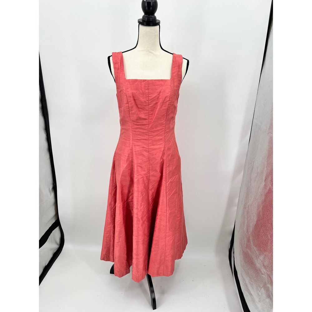 Watters and Watters Vintage 90s Raw Silk‎ Bridesmaid Dress | Coral | Size 8
